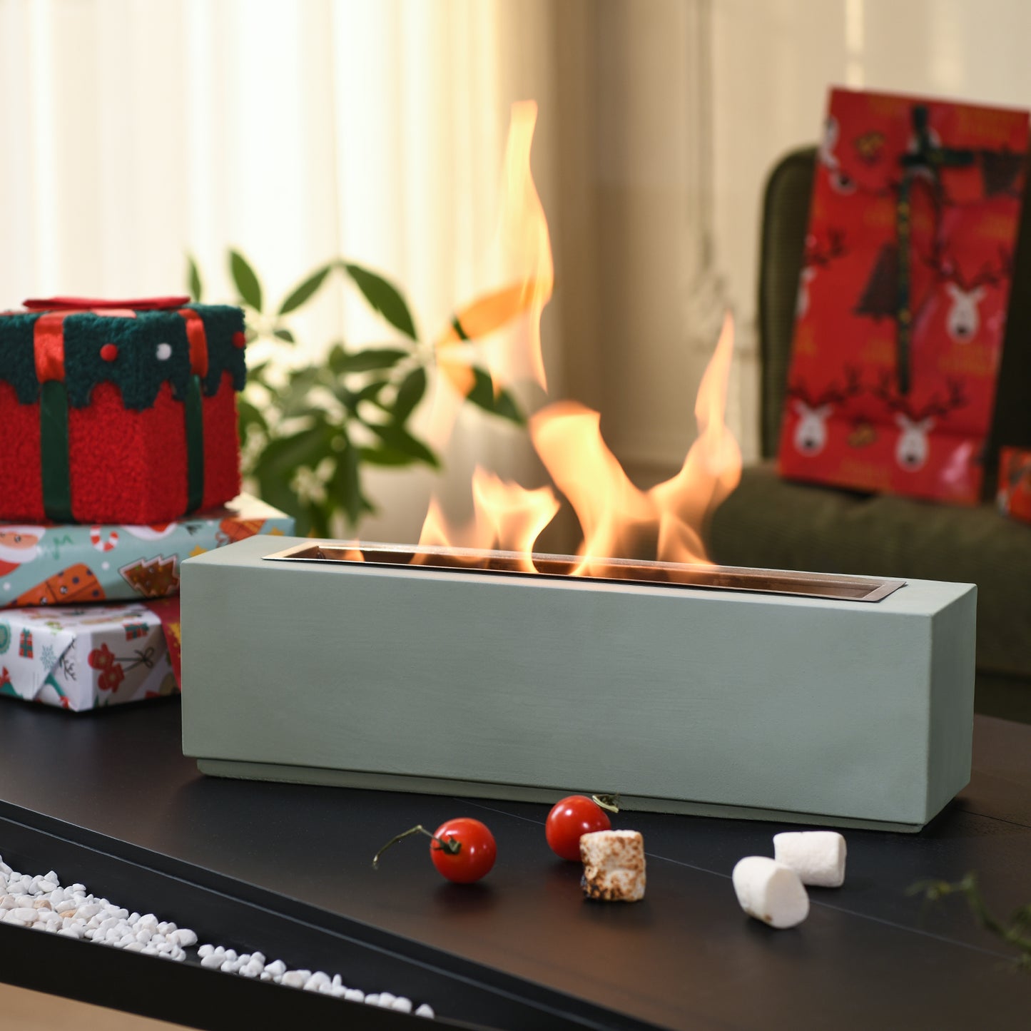 Tabletop Fire Pit, Arctic Green